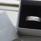 Men’s Hammered Sterling Silver Wedding Ring – 6 mm, Comfort Fit | Handmade UK