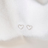 Mini Heart Sterling Earrings Silk Background