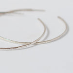 Sterling Silver Hoop Earrings with Hammered Texture Effect 