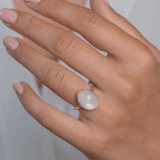 Moonstone Statement Ring — Rosecut, Sterling Silver | Handmade in UK
