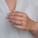 Birthday Bliss: Peach Moonstone Sterling Silver Ring