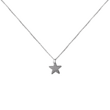 Star Sterling Silver Necklace on White Background 