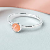 Anniversary Gift: Peach Moonstone Ring | Symbol of Love & Fortune