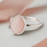 Pink Opal Statement Ring is handmade to order in our UK workshop