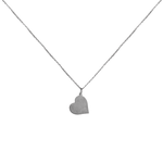 Heart Sterling Silver Necklae on White Background