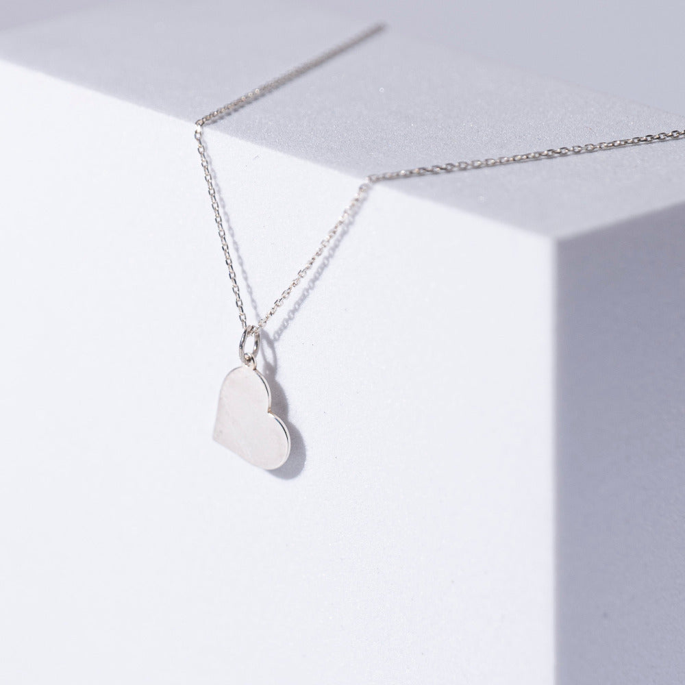 Heart Sterling Silver Necklace on White Box
