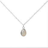Sterling Silver Moonstone Pendent Necklace, on white background