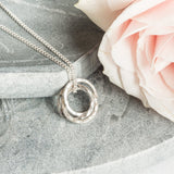 Russian Ring Necklace UK Hammered Sterling Silver