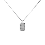 Tag Sterling Silver Necklace on White Background