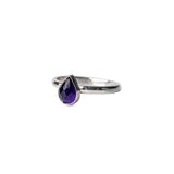 Amethyst Rosecut Pear Sterling Silver Ring