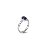 Amethyst Rosecut Pear Sterling Silver Ring