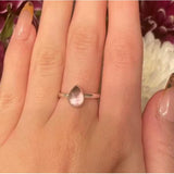 Amethyst Rosecut Pear Ring – Handmade Sterling Silver