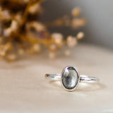 Aquamarine Sterling Silver Statement Ring (small) Lunar Moth Jewellery