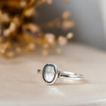Aquamarine Sterling Silver Statement Ring (small) Lunar Moth Jewellery