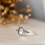 Aquamarine Sterling Silver Statement Ring (small) Lunar Moth Jewellery