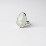 Aquamarine Statement Ring — Rosecut, Sterling Silver | Handmade in UK