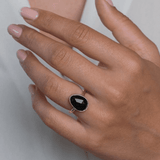 Black Spinel Rosecut Handmade Sterling Silver Statement Ring
