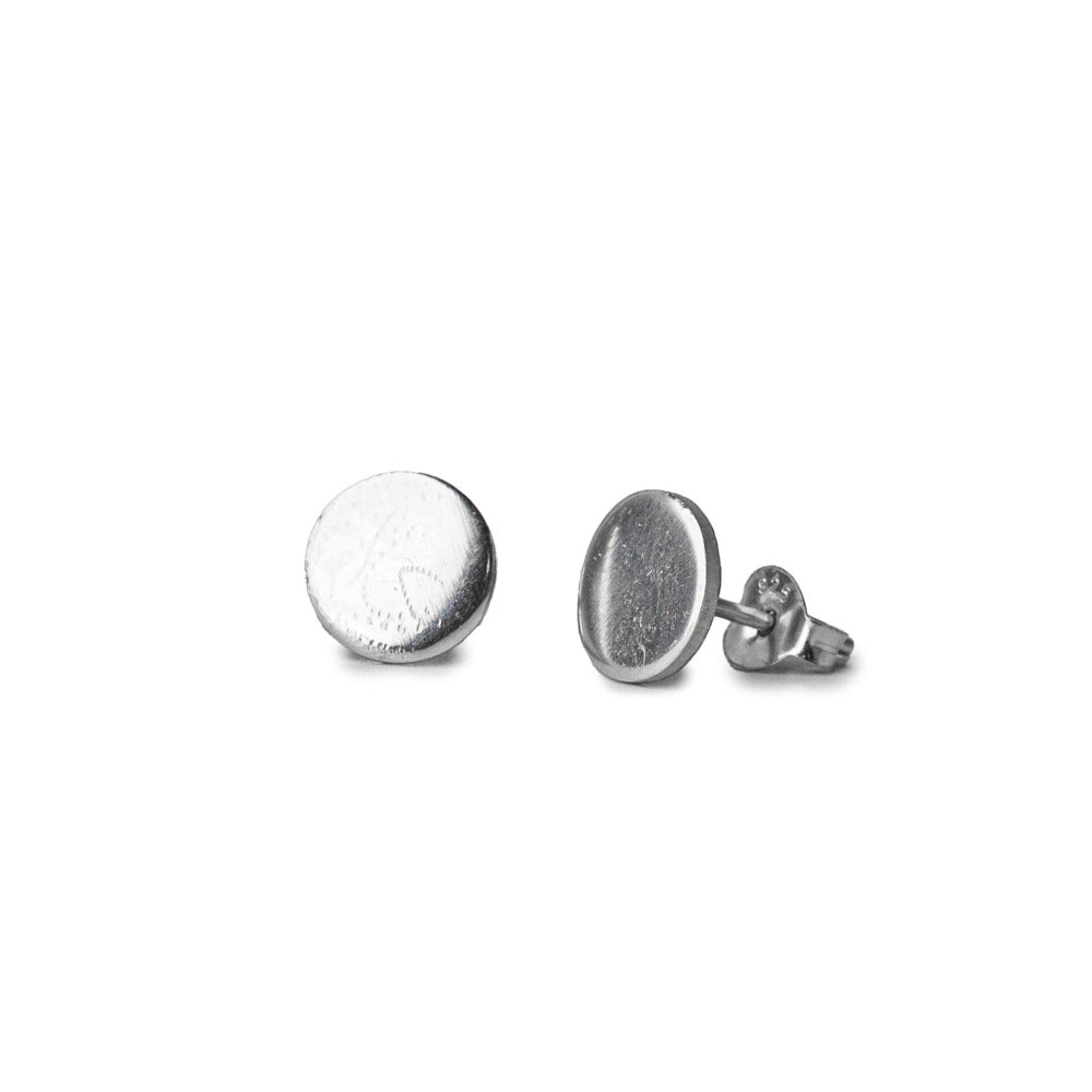 Coin Sterling Silver Earrings on white Background