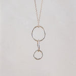 sterling silver drop necklace, ring necklace, circle pendant, 