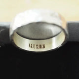 Men’s Hammered Sterling Silver Wedding Ring – 6 mm, Comfort Fit | Handmade UK