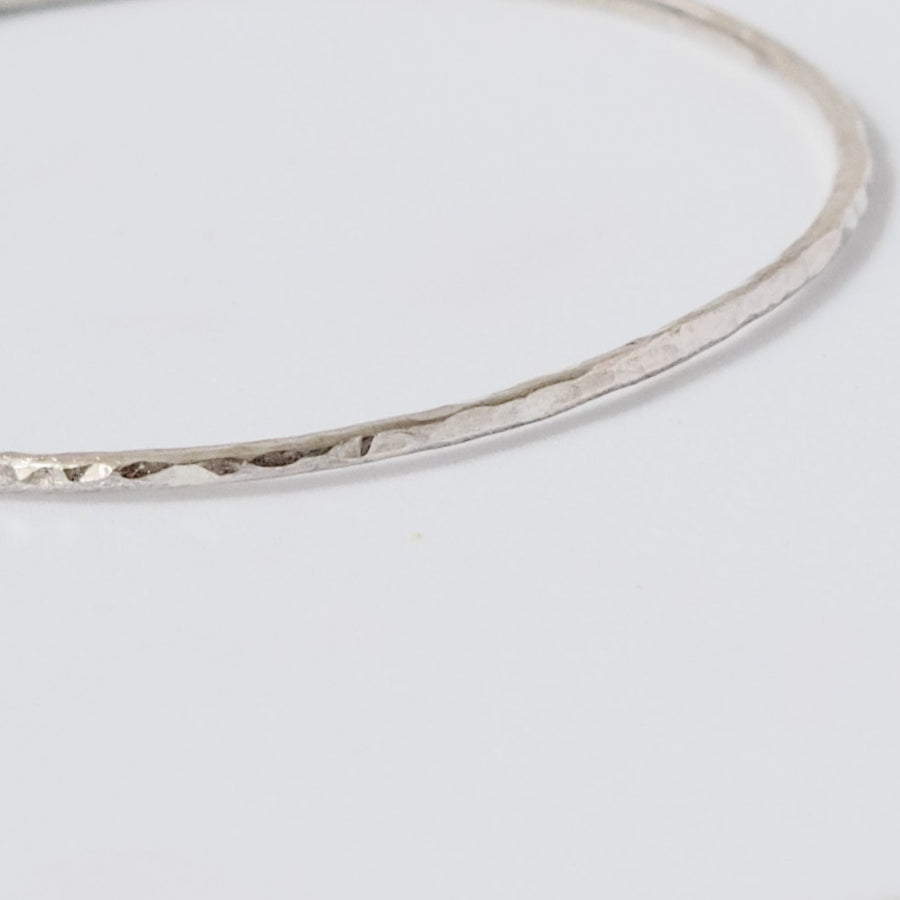Hammered Sterling Silver Bangle Lunar Moth Jewellery