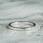 Hammered Sterling Silver Ring - 2mm Lunar Moth Jewellery