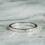 Hammered Sterling Silver Ring - 2mm Lunar Moth Jewellery