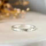 Hammered Sterling Silver Ring - 2mm Lunar Moth Jewellery