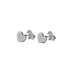 Heart Sterling Silver Earrings on White Background