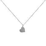 Heart Sterling Silver Necklae on White Background 