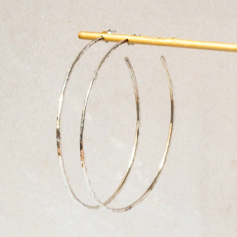 Hoop Hammered Sterling Silver Earrings Lunar Moth Jewellery