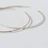 Sterling Silver Hoop Earrings with Hammered Texture Effect 