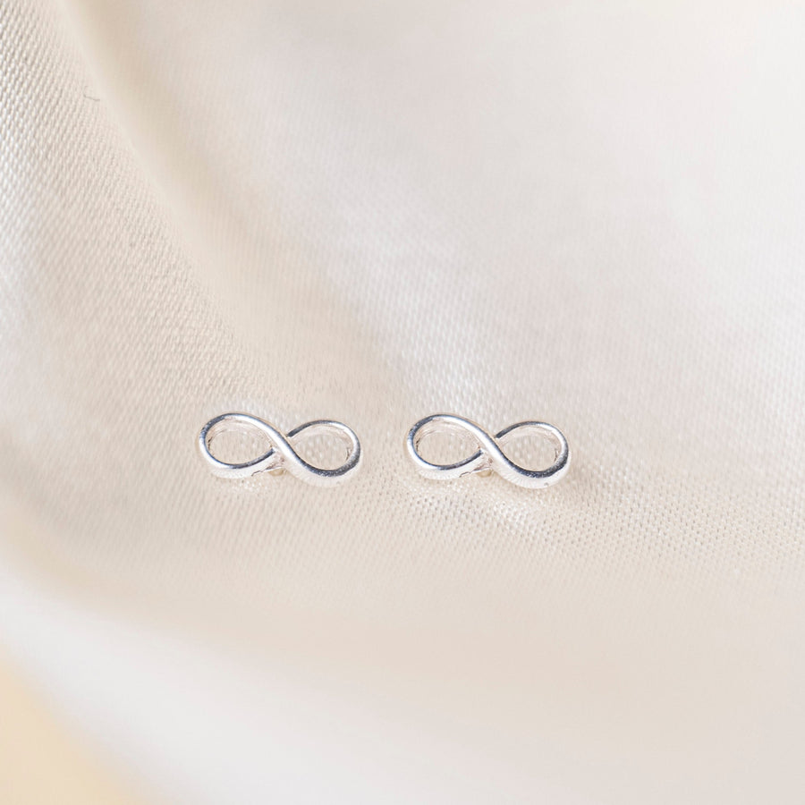 Sterling Silver Infinity Stud Earrings