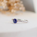 Iolite Rosecut Sterling Silver Stacking Ring Lunar Moth Jewellery