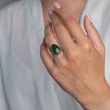 Cherie’s Bespoke Anniversary Set – Natural Jade Statement Ring & Matching Earrings