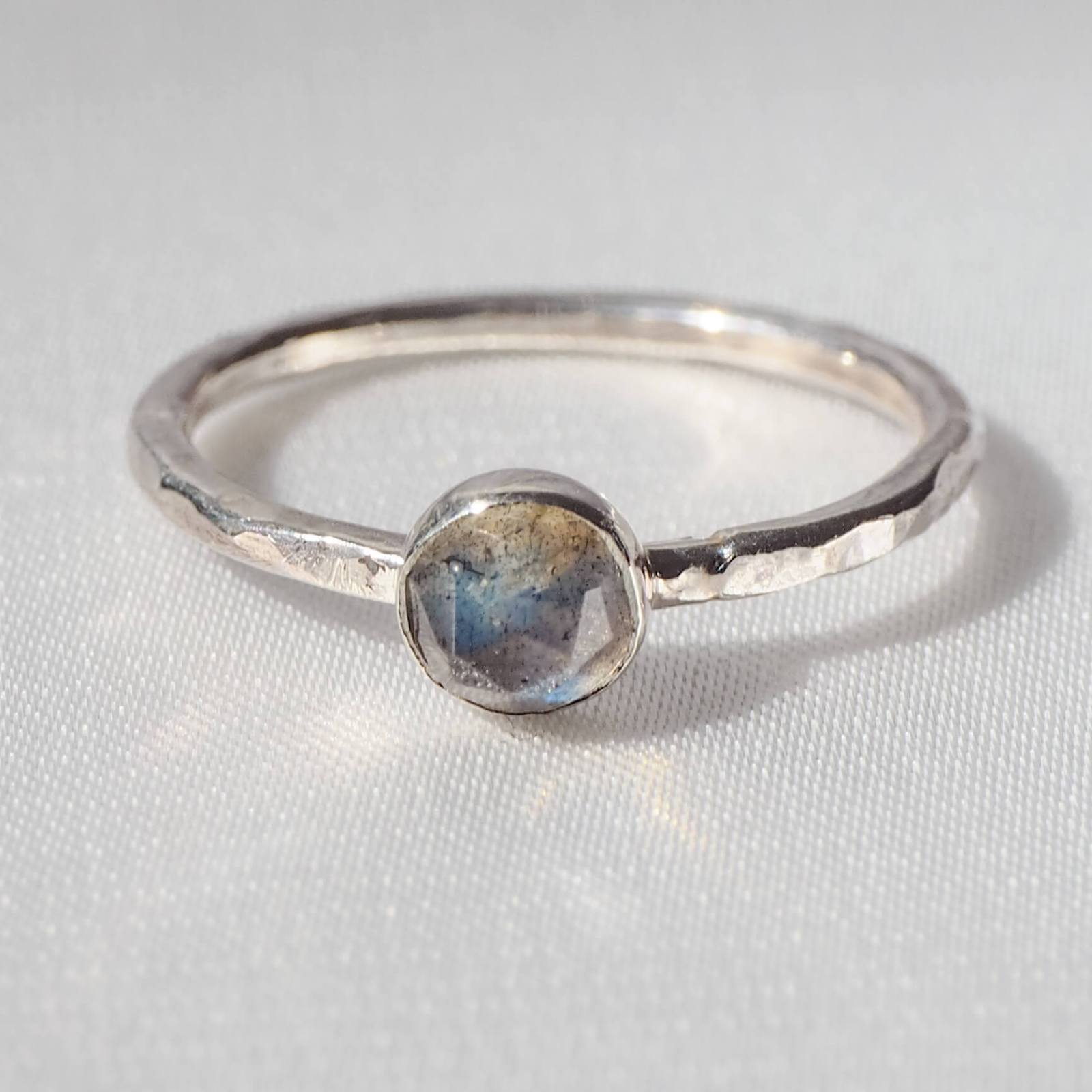 Labradorite Stacking Ring Labradorite Ring Sterling Silver Stacking Ring – Lunar Moth Jewellery
