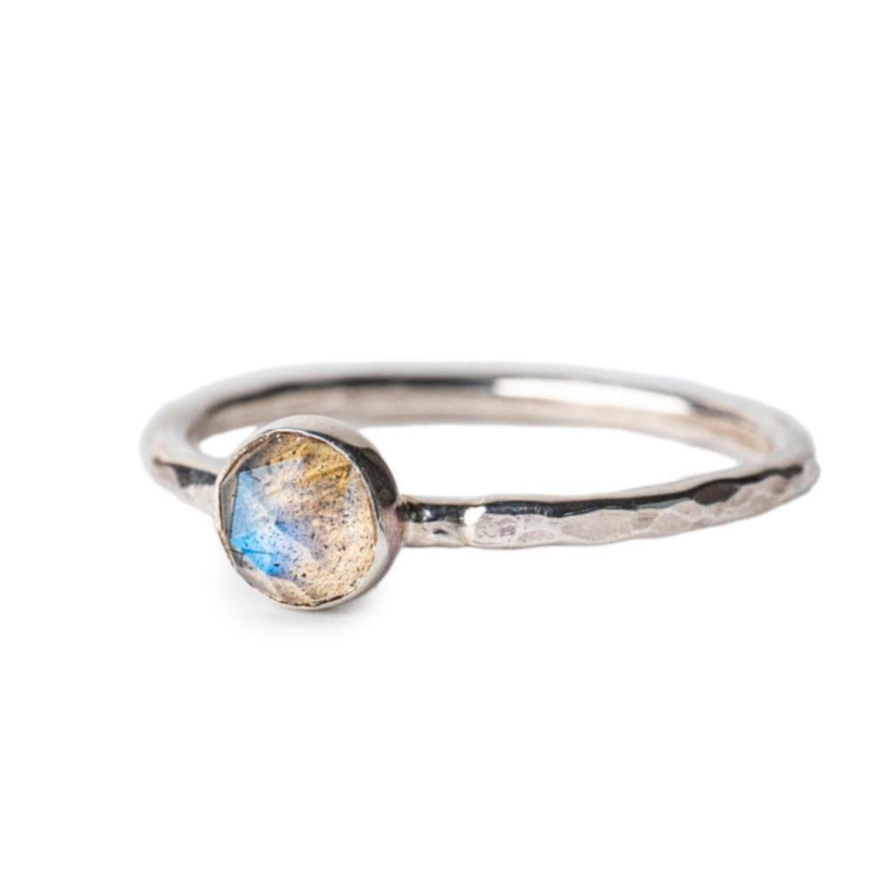 Labradorite Stacking Ring Handmade Labradorite Rings – Lunar Moth Jewellery