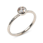 Labrodorite Sterling Silver Hammered Stacking Ring show on its side with a White background 