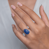 Lapis Lazuli Rosecut Handmade Sterling Silver Statement Ring