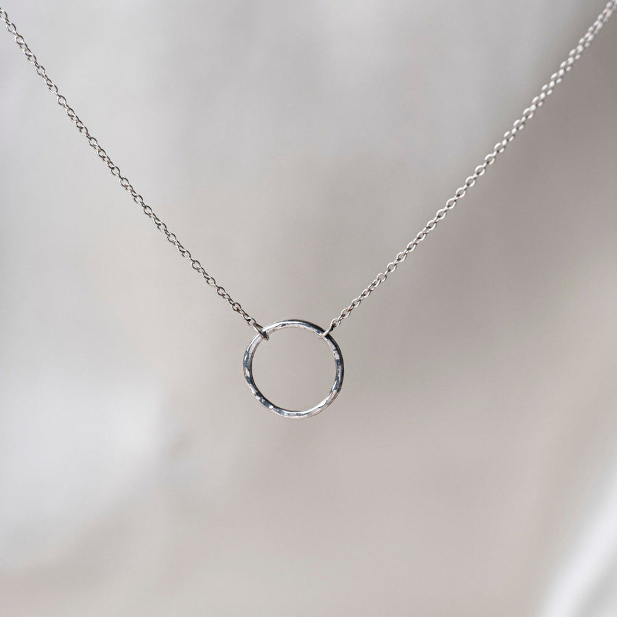 Lunar Necklace Hammered Sterling Silver