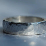 Men’s Hammered Sterling Silver Wedding Ring – 6 mm, Comfort Fit | Handmade UK