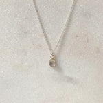 Moonstone Rosecut Sterling Silver Necklace Lunar Moth Jewellery