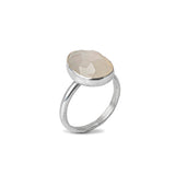 Moonstone Gemstone Sterling Silver Ring shown on white background