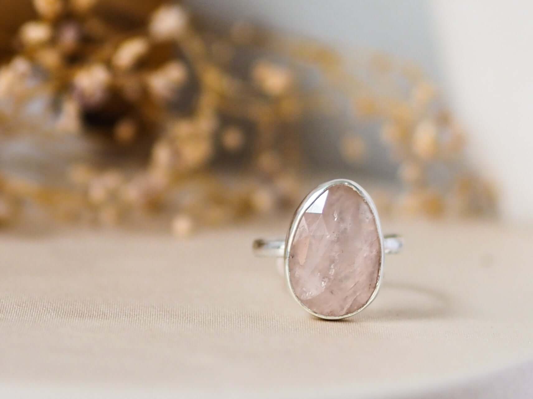 sterling silver morganite ring