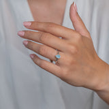 Pear Aquamarine Rosecut Handmade Sterling Silver Ring — Private Order