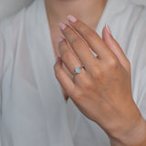 Pear Aquamarine Rosecut Handmade Sterling Silver Ring — Private Order