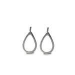 Pear Sterling Silver Earrings on white Background 