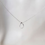 Pear Sterling Silver Necklace Silk background 