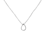 Pear Sterling Silver Necklace on White Background 