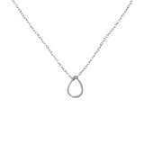 Pear Sterling Silver Necklace on White Background 